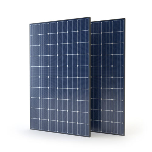 Two isolated solar panels - 3D illustration
